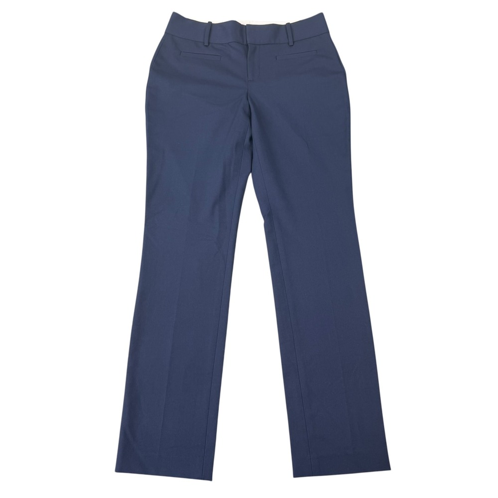 Calvin Klein Womens Modern Essential Pants Navy Blue Slim Leg Trousers Size 2